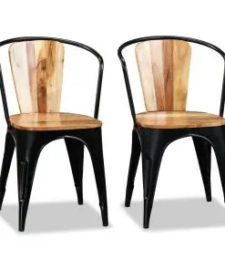vidaXL Dining Chairs 2 pcs Solid Acacia Wood
