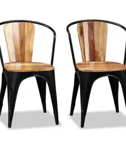 vidaXL Dining Chairs 2 pcs Solid Acacia Wood