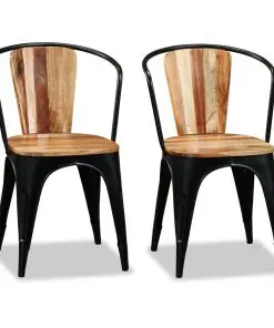 vidaXL Dining Chairs 2 pcs Solid Acacia Wood