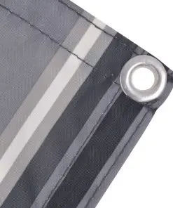 vidaXL Balcony Screen Oxford Fabric 75×600 cm Stripe Grey