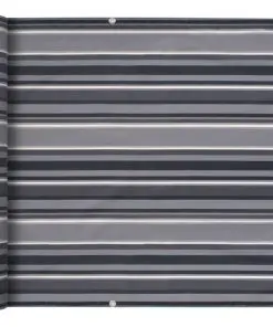 vidaXL Balcony Screen Oxford Fabric 90×400 cm Stripe Grey