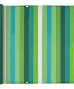 vidaXL Balcony Screen Oxford Fabric 75×400 cm Stripe Green
