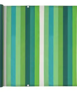 vidaXL Balcony Screen Oxford Fabric 75×600 cm Stripe Green