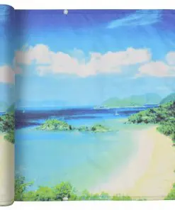 vidaXL Balcony Screen Oxford Fabric 75×600 cm Lake View Print