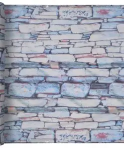 vidaXL Balcony Screen Oxford Fabric 75×400 cm Stone Wall Print