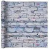 vidaXL Balcony Screen Oxford Fabric 90×600 cm Stone Wall Print