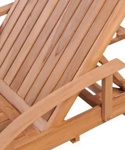 vidaXL Sun Lounger with Cushion Solid Teak Wood