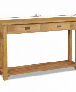 vidaXL Console Table Solid Teak 120x30x80 cm