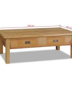 vidaXL Coffee Table Solid Teak 100x60x35 cm