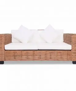 vidaXL 2-Seater Sofa Natural Rattan