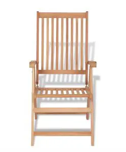 vidaXL Reclining Garden Chair Solid Teak Wood