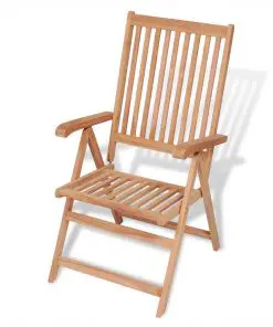 vidaXL Reclining Garden Chairs 2 pcs Solid Teak Wood