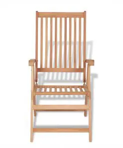 vidaXL Reclining Garden Chairs 2 pcs Solid Teak Wood