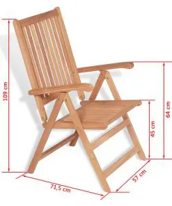 vidaXL Reclining Garden Chairs 2 pcs Solid Teak Wood