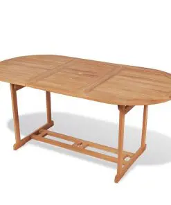 vidaXL 7 Piece Outdoor Dining Set with Folding Chairs Solid Teak Wood