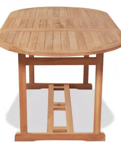 vidaXL 7 Piece Outdoor Dining Set with Folding Chairs Solid Teak Wood