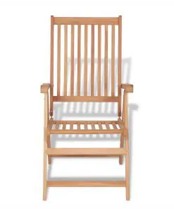 vidaXL 7 Piece Outdoor Dining Set with Folding Chairs Solid Teak Wood