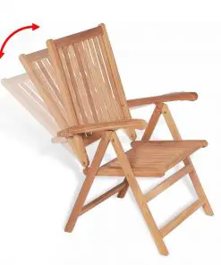 vidaXL 7 Piece Outdoor Dining Set with Folding Chairs Solid Teak Wood