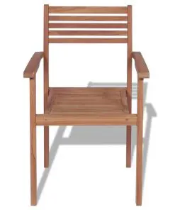vidaXL Stackable Garden Chairs 4 pcs Solid Teak Wood