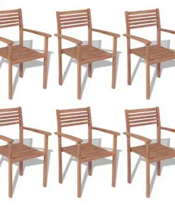 vidaXL 7 Piece Outdoor Dining Set Solid Teak Wood