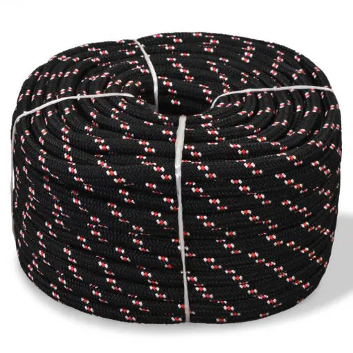 vidaXL Marine Rope Polypropylene 8 mm 100 m Black