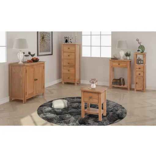 vidaXL Five Piece Living Room Furniture Set Solid Oak