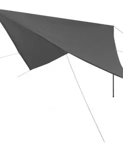 vidaXL Sunshade Tarp with Poles HDPE Square 4×4 m Anthracite