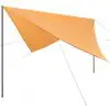 vidaXL Sunshade Tarp with Poles HDPE Square 3×3 m Beige