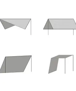 vidaXL Sunshade Tarp with Poles HDPE Square 5×5 m Beige