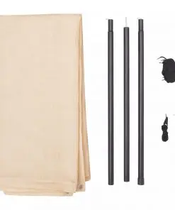 vidaXL Sunshade Tarp with Poles HDPE Square 3×3 m Cream