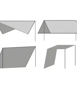 vidaXL Sunshade Tarp with Poles HDPE Square 3×3 m White