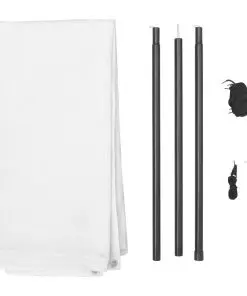 vidaXL Sunshade Tarp with Poles HDPE Square 4×4 m White