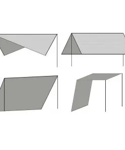 vidaXL Sunshade Tarp with Poles HDPE Square 5×5 m White