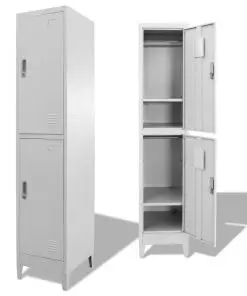 vidaXL Locker Cabinet with 2 Compartments 38x45x180 cm