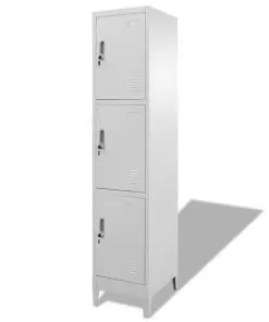 vidaXL Locker Cabinet with 3 Compartments 38x45x180 cm