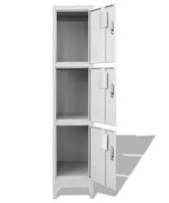 vidaXL Locker Cabinet with 3 Compartments 38x45x180 cm