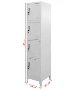 vidaXL Locker Cabinet with 4 Compartments 38x45x180 cm