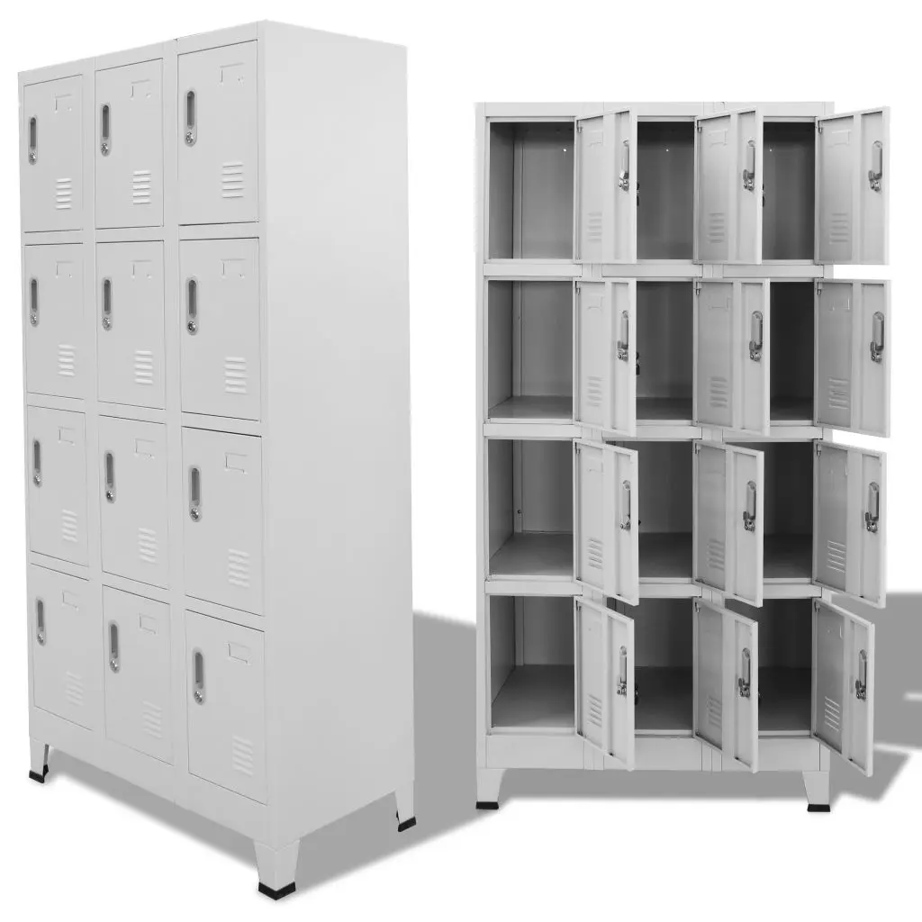 vidaXL Locker Cabinet with 12 Compartments 90x45x180 cm