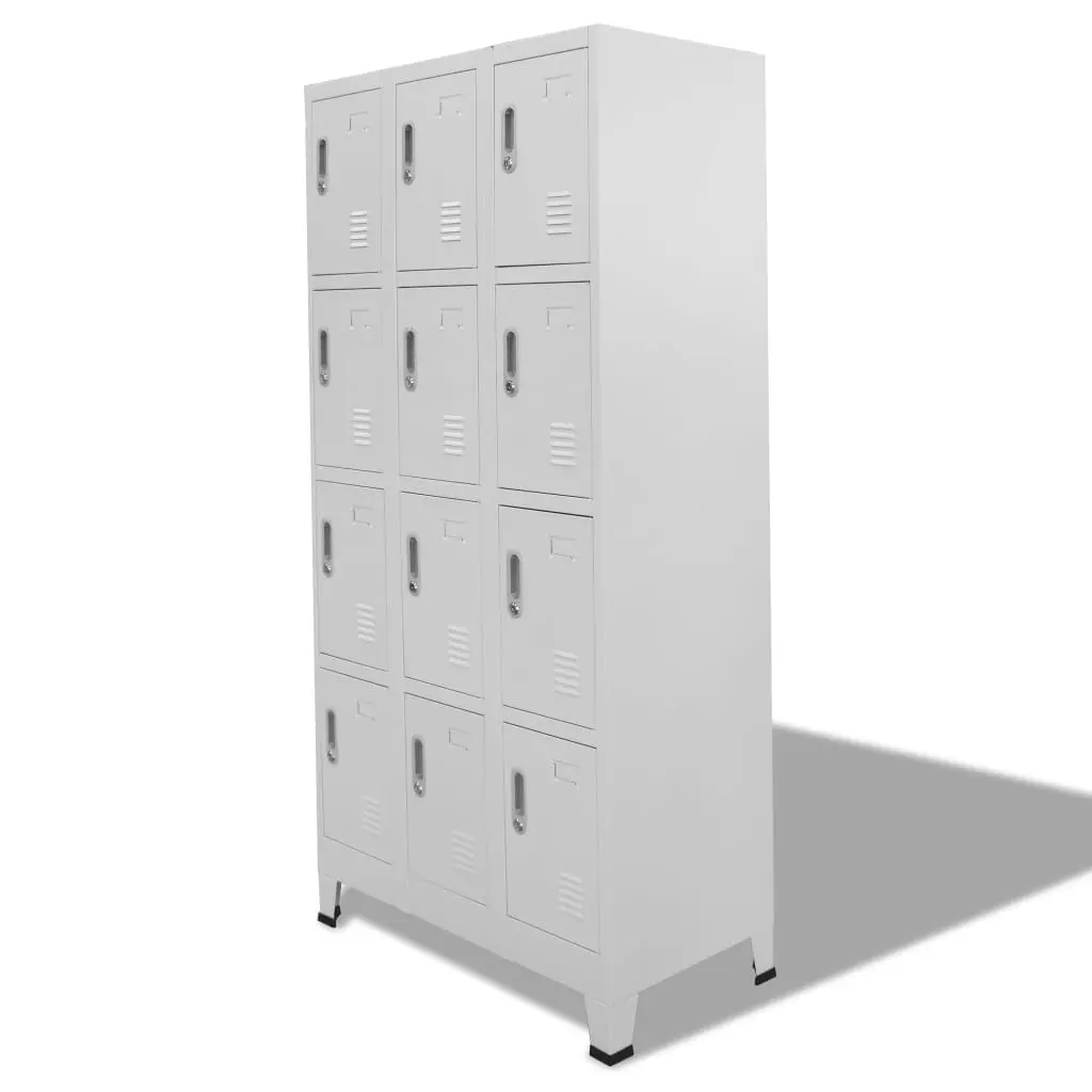vidaXL Locker Cabinet with 12 Compartments 90x45x180 cm