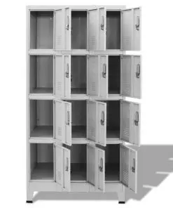 vidaXL Locker Cabinet with 12 Compartments 90x45x180 cm