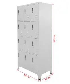 vidaXL Locker Cabinet with 12 Compartments 90x45x180 cm