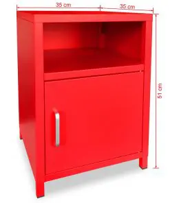 vidaXL Bedside Cabinet 35x35x51 cm Red