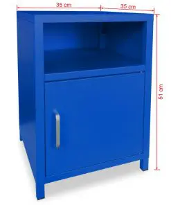 vidaXL Bedside Cabinet 35x35x51 cm Blue