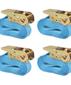 vidaXL Ratchet Tie Down Straps 4 pcs 0.8 Tonnes 6mx25mm Blue