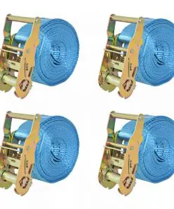 vidaXL Ratchet Tie Down Straps 4 pcs 2 Tonnes 6mx38mm Blue