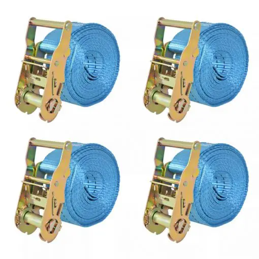 vidaXL Ratchet Tie Down Straps 4 pcs 2 Tonnes 6mx38mm Blue