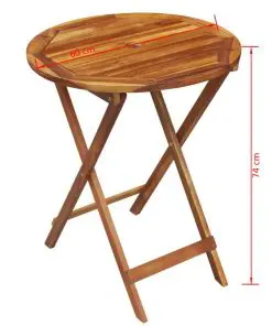 vidaXL 3 Piece Folding Bistro Set solid Acacia Wood