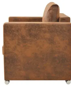 vidaXL Armchair Brown Faux Suede Leather