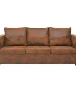 vidaXL 3-Seater Sofa 191x73x82 cm Artificial Suede Leather