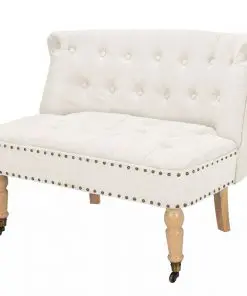 vidaXL Loveseat Fabric 94x67x76 cm White